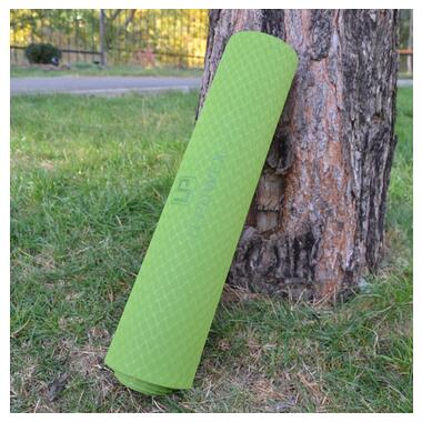 Килимок для йоги та фітнесу U-POWEX TPE Yoga mat Green/Black (183х61х0.6) фото №5