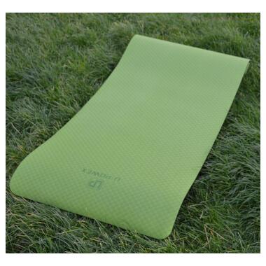 Килимок для йоги та фітнесу U-POWEX TPE Yoga mat Green/Black (183х61х0.6) фото №6