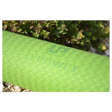 Килимок для йоги та фітнесу U-POWEX TPE Yoga mat Green/Black (183х61х0.6) фото №10