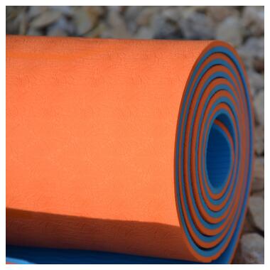 Килимок для йоги та фітнесу U-POWEX TPE Yoga mat Orange/Blue (183х61х0.6) фото №9