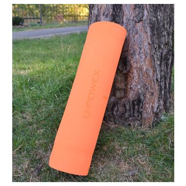 Килимок для йоги та фітнесу U-POWEX TPE Yoga mat Orange/Blue (183х61х0.6) фото №6