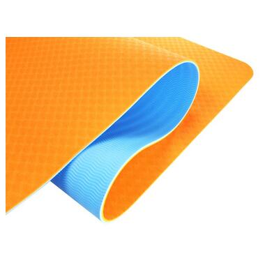 Килимок для йоги та фітнесу U-POWEX TPE Yoga mat Orange/Blue (183х61х0.6) фото №2