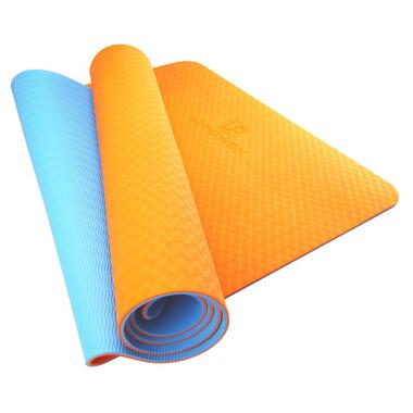 Килимок для йоги та фітнесу U-POWEX TPE Yoga mat Orange/Blue (183х61х0.6) фото №1