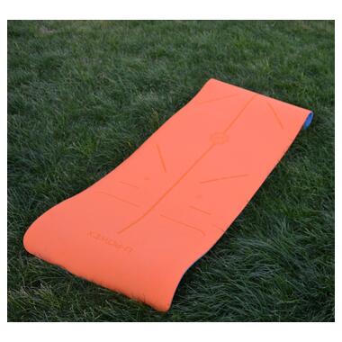 Килимок для йоги та фітнесу U-POWEX TPE Yoga mat Orange/Blue (183х61х0.6) фото №8