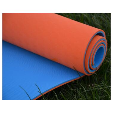 Килимок для йоги та фітнесу U-POWEX TPE Yoga mat Orange/Blue (183х61х0.6) фото №7