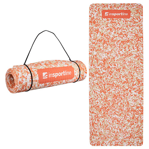 Гімнастичний килимок inSPORTline Camu 173x61x0,8 cm - помаранчевий камуфляж (17995-1) фото №1