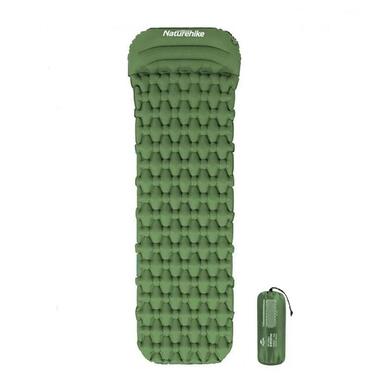 Килимок надувний із подушкою Naturehike FC-12 NH19Z003-P 65 мм зелений (6927595737750) фото №1