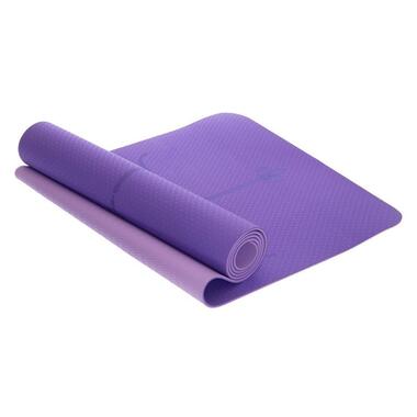 Килимок для йоги з розміткою TPE Record FI-2430 183x61x06см фіолетовий 5127601 фото №1