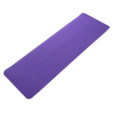 Килимок для йоги з розміткою TPE Record FI-2430 183x61x06см фіолетовий 5127601 фото №3