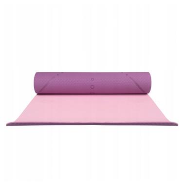 Коврик для йоги и фитнеса Springos TPE 6 мм YG0015 Purple/Pink фото №7