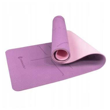 Коврик для йоги и фитнеса Springos TPE 6 мм YG0015 Purple/Pink фото №1