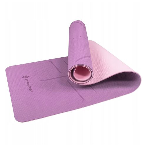 Коврик для йоги и фитнеса Springos TPE 6 мм YG0015 Purple/Pink фото №2