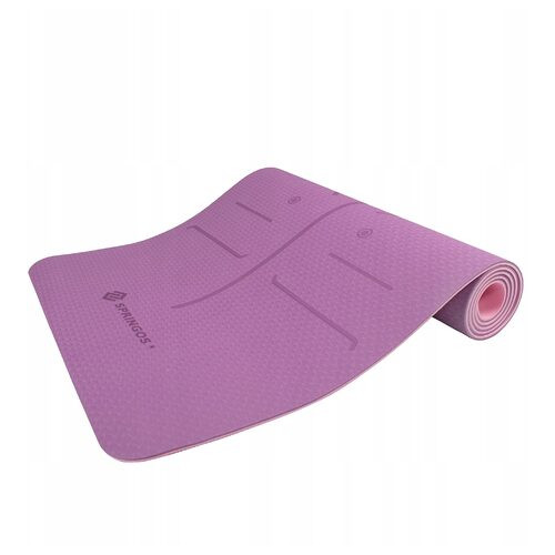 Коврик для йоги и фитнеса Springos TPE 6 мм YG0015 Purple/Pink фото №10
