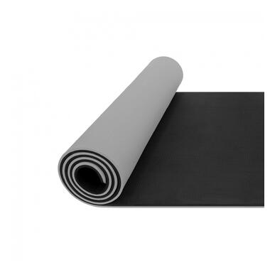 Коврик (мат) для йоги та фітнесу 4FIZJO TPE 1 см Grey/Black 4FJ0203 
 фото №1