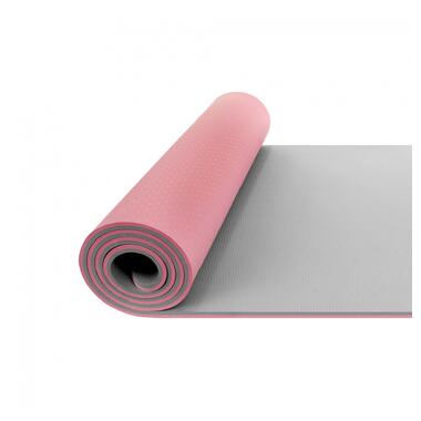 Коврик (мат) для йоги и фітнесу 4FIZJO TPE 1 см Pink/Grey 4FJ0200 фото №1