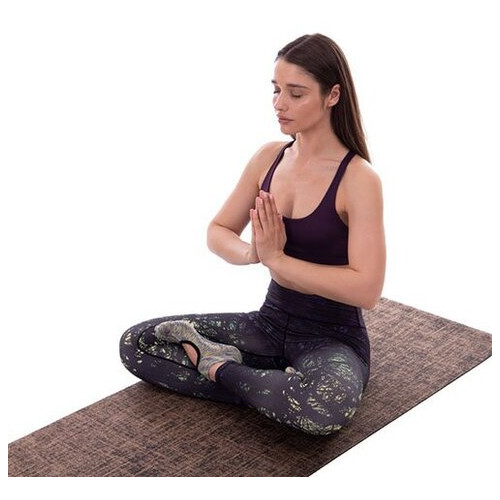 Килимок для йоги FDSO Джутовий (Yoga mat) FI-2441 Бордовий (56508138) фото №7