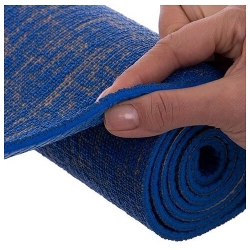 Килимок для йоги FDSO Джутовий (Yoga mat) FI-2441 Синій (56508138) фото №3