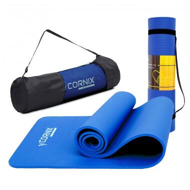 Килимок спортивний Cornix NBR 183x61x1 cм для йоги та фітнесу XR-0009 Blue фото №1