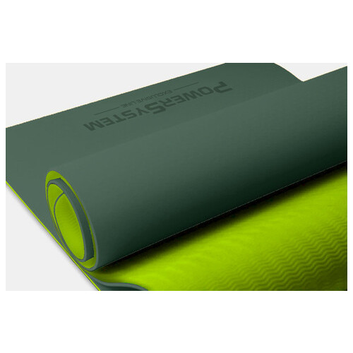 Килимок для йоги та фітнесу Power System Yoga Mat Premium PS-4060 Green фото №2