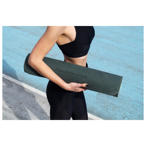Килимок для йоги та фітнесу Power System Yoga Mat Premium PS-4060 Green фото №6