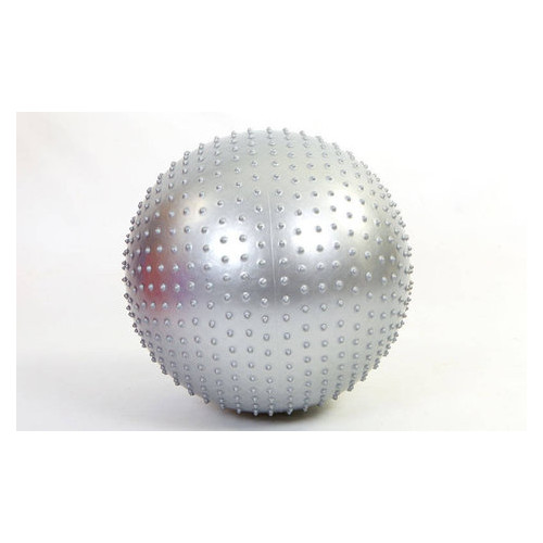 Мяч для фитнеса массажный с насосом Zelart Fi-1988 75 см серый фото №1