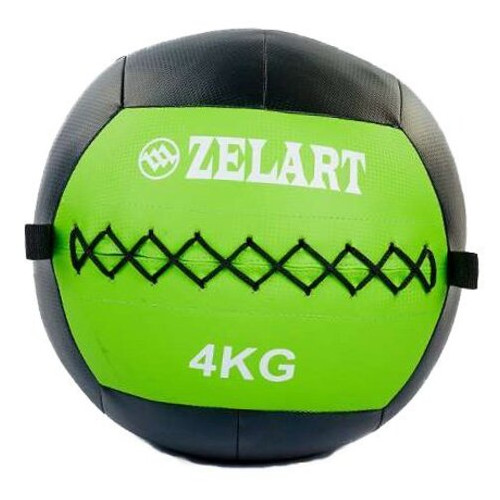 М'яч для кросфіту Zelart FI-5168 4кг Чорно-салатовий (56363037) фото №1