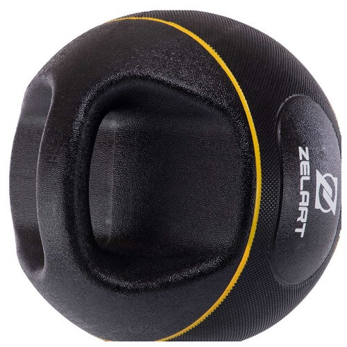 М'яч медичний медбол із двома ручками Zelart TA-7827 4кг Жовтий (56363223) фото №5