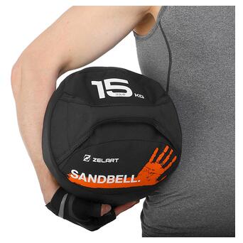 М'яч волбол для кросфіту та фітнесу Zelart Wall Ball TA-7823 15кг Чорний (56363254) фото №9