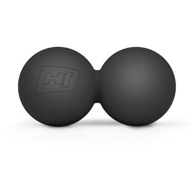 Силіконовий масажний подвійний мяч 63 мм Hop-Sport HS-S063DMB чорний (5902308222670) фото №1