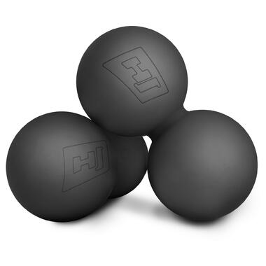 Силіконовий масажний подвійний мяч 63 мм Hop-Sport HS-S063DMB чорний (5902308222670) фото №3