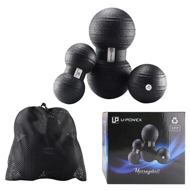 Набір масажних мячиків U-POWEX EPP Massage Ball (3 шт.) Black фото №2