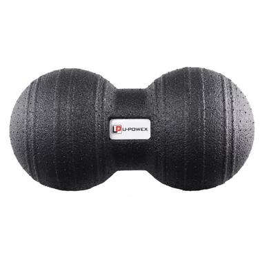 Масажний мяч подвійний U-POWEX Epp foam peanut ball (d8*16cm.) Black фото №1