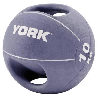 Мяч медбол 10 кг York Fitness із двома ручками фіолетовий (20014961807367) фото №1