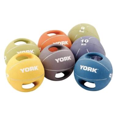 Мяч медбол 10 кг York Fitness із двома ручками фіолетовий (20014961807367) фото №2