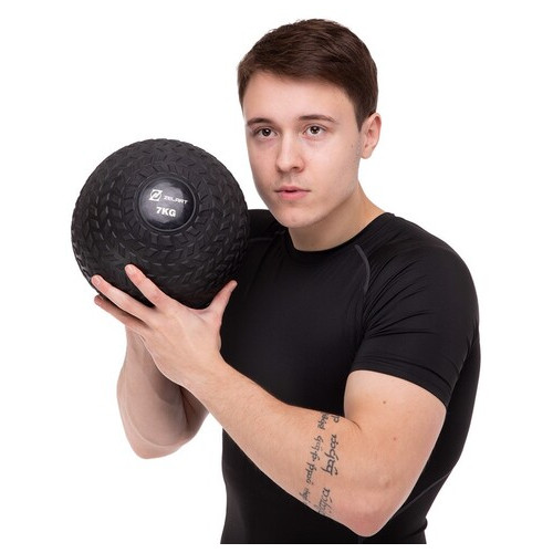 М'яч набивний слембол для кросфіту рифлений FDSO Slam Ball FI-7474 7кг Чорний (56508115) фото №5