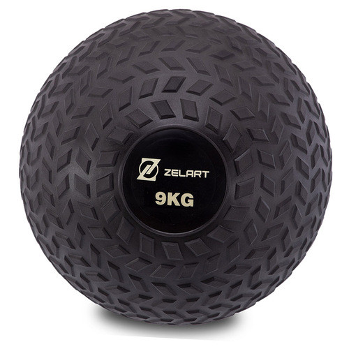 М'яч набивний слембол для кросфіту рифлений FDSO Slam Ball FI-7474 9кг Чорний (56508115) фото №1
