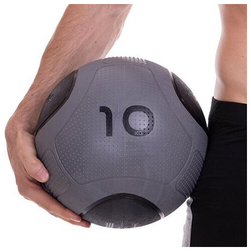М'яч медичний медбол FDSO Modern Medicine Ball FI-2620 10кг Сіро-чорний (56508141) фото №4