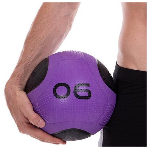 М'яч медичний медбол FDSO Modern Medicine Ball FI-2620 6кг Фіолетово-чорний (56508141) фото №4