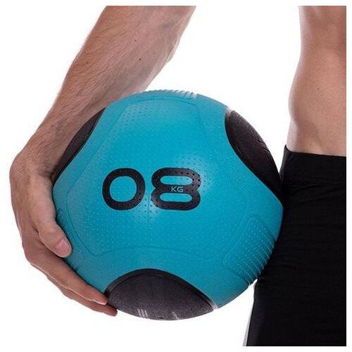 М'яч медичний медбол FDSO Modern Medicine Ball FI-2620 8кг Синьо-чорний (56508141) фото №4