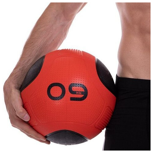 М'яч медичний медбол FDSO Modern Medicine Ball FI-2620 9кг Червоно-чорний (56508141) фото №5