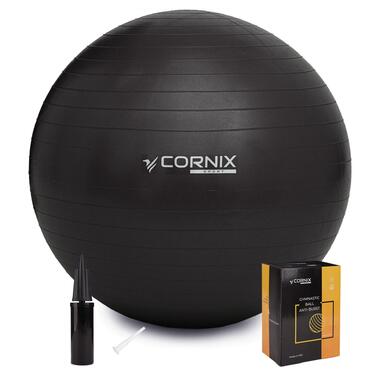 М'яч для фітнесу (фітбол) Cornix 55 см Anti-Burst XR-0014 Black фото №1