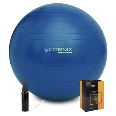 М'яч для фітнесу (фітбол) Cornix 55 см Anti-Burst XR-0015 Blue фото №1