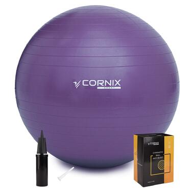 М'яч для фітнесу (фітбол) Cornix 55 см Anti-Burst XR-0016 Violet фото №1