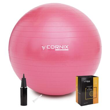 М'яч для фітнесу (фітбол) Cornix 55 см Anti-Burst XR-0017 Pink фото №1