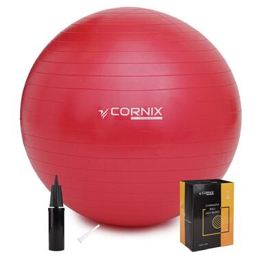 М'яч для фітнесу (фітбол) Cornix 55 см Anti-Burst XR-0018 Red фото №1