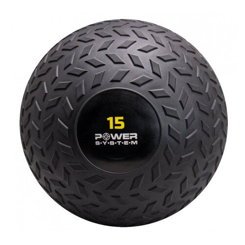 М'яч SlamBall для крофіту та фітнесу Power System PS-4117 15 кг рифлений фото №1