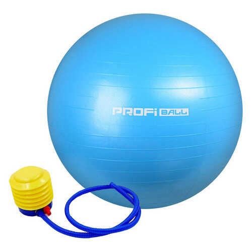 М'яч для фітнесу Profitball 75см із насосом Блакитний (M 0277-BL-1) фото №1