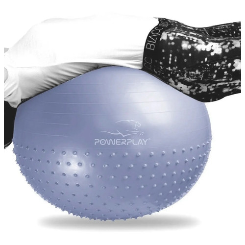 М'яч для фітнесу PowerPlay 4003 75см Sky Blue помпа фото №3