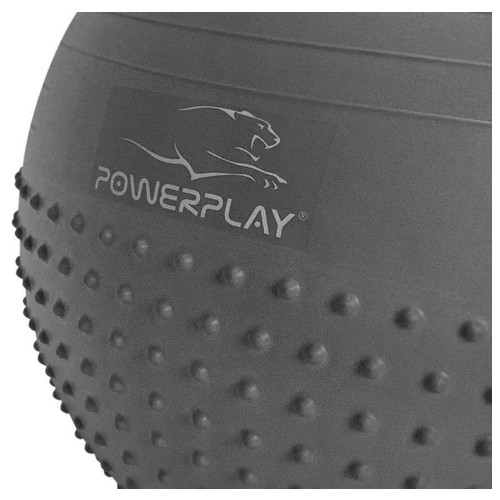 М'яч для фітнесу PowerPlay 4003 із насосом 65 см Light Grey фото №2