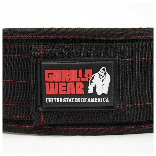 Пояс Gorilla Wear Nylon Lifting Belt M/L Чорно-червоний (34369007) фото №3